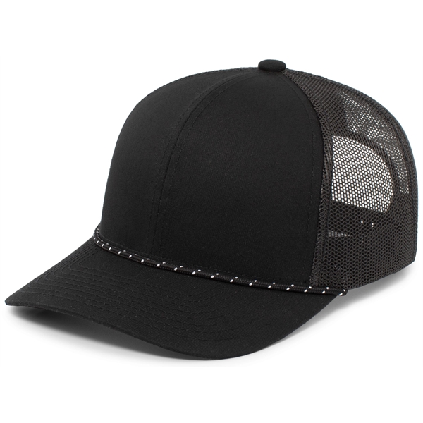 Trucker Snapback Braid Cap with mid-profile, pro-model crown.... from ASI 37461 Augusta Sportswear / Pacific Headwear
