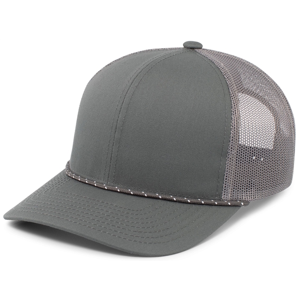 Trucker Snapback Braid Cap with mid-profile, pro-model crown.... from ASI 37461 Augusta Sportswear / Pacific Headwear