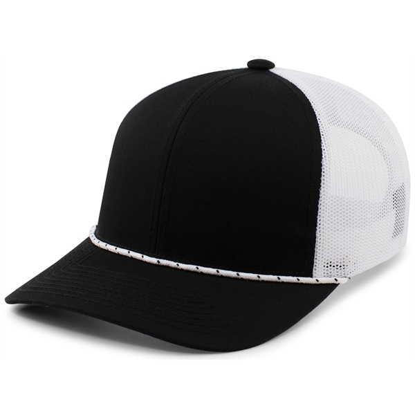 Trucker Snapback Braid Cap with mid-profile, pro-model crown.... from ASI 37461 Augusta Sportswear / Pacific Headwear