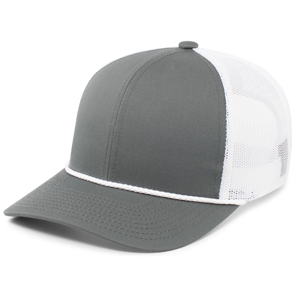Trucker Snapback Braid Cap with mid-profile, pro-model crown.... from ASI 37461 Augusta Sportswear / Pacific Headwear