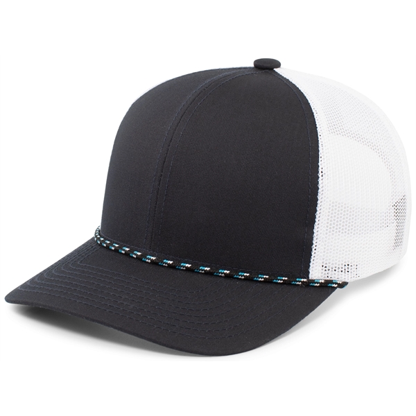 Trucker Snapback Braid Cap with mid-profile, pro-model crown.... from ASI 37461 Augusta Sportswear / Pacific Headwear