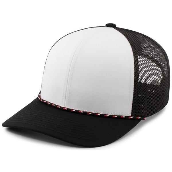 Trucker Snapback Braid Cap with mid-profile, pro-model crown.... from ASI 37461 Augusta Sportswear / Pacific Headwear