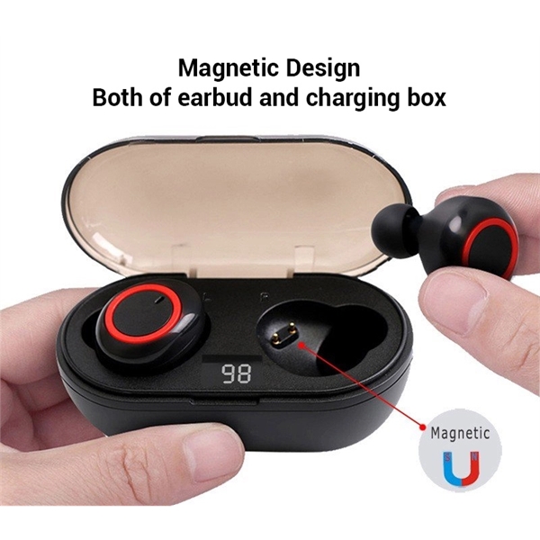 A pair of IPX4 TWS Wireless Bluetooth Earbuds with an included... from ASI 37218 Athena Promo (tm)
