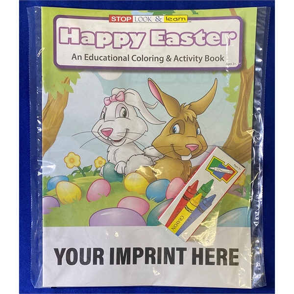Happy Easter coloring book fun pack with unimprinted crayons.... from ASI 45815 Coloring Book Solutions