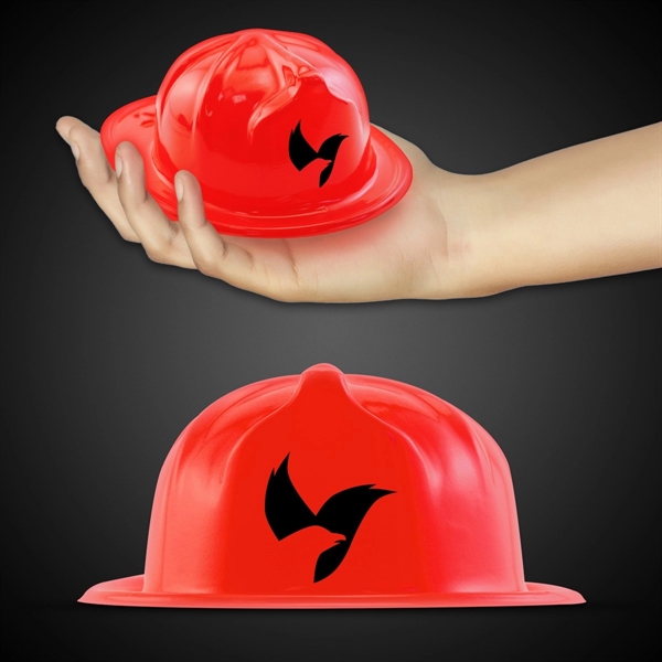 5 1/2" x 2" miniature red plastic firefighter hat.... from ASI 42016 Brighter Promotions Inc