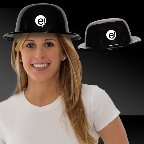 One-size-fits-most black plastic derby hat.... from ASI 42016 Brighter Promotions Inc