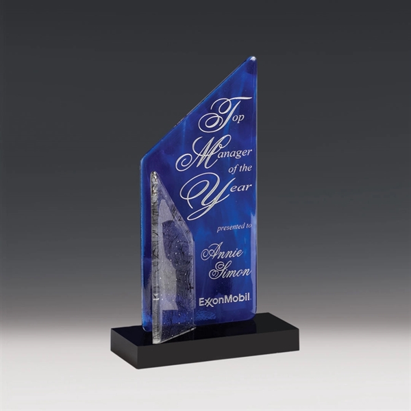 Art glass award with black marble base.... from ASI 84592 St Regis Group / R S Owens & Co Inc