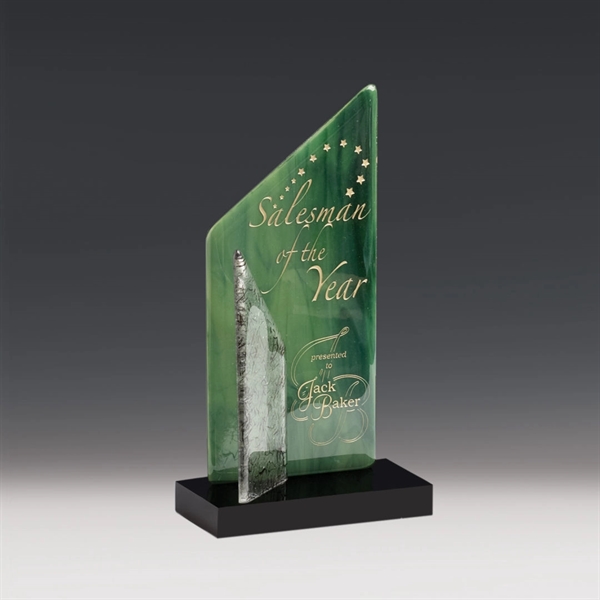 Art glass award with black marble base.... from ASI 84592 St Regis Group / R S Owens & Co Inc