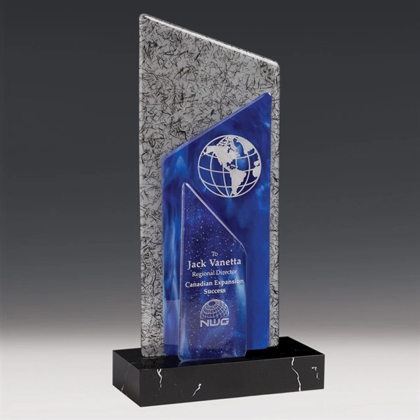 Art glass award with black marble base.... from ASI 84592 St Regis Group / R S Owens & Co Inc