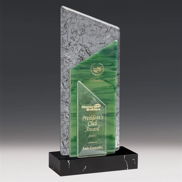 Art glass award with black marble base.... from ASI 84592 St Regis Group / R S Owens & Co Inc