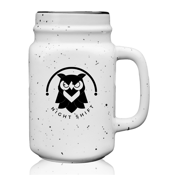 16oz Ceramic Mason Jar inspired design with an adorable speckled finish... from ASI 62088 IDProductsource