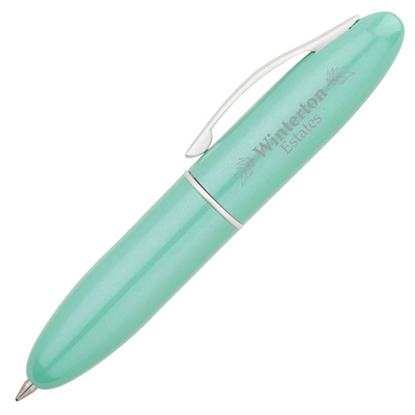 Twist action ballpoint pen with solid brass cap and barrel, black... from ASI 67866 Logomark/Valumark