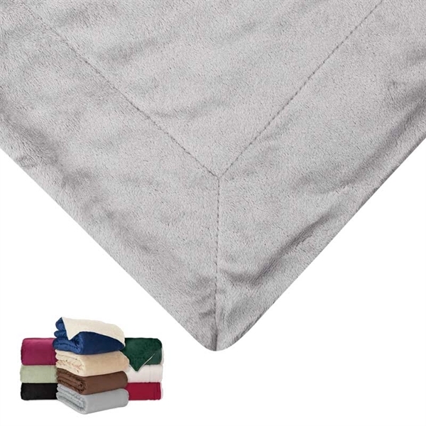 0.19" x 60" x 50" micro mink Sherpa blanket; includes vinyl... from ASI 67866 Logomark/Valumark