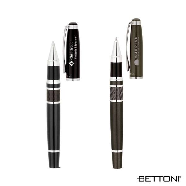 Rollerball pen with cap-off design, brass cap and barrel, chrome clip... from ASI 67866 Logomark/Valumark