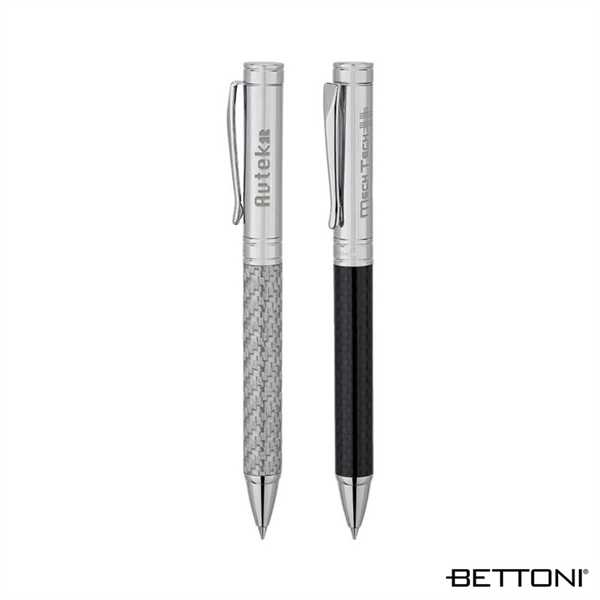 Brass ballpoint pen with twist-action mechanism, silver glass fiber or black... from ASI 67866 Logomark/Valumark