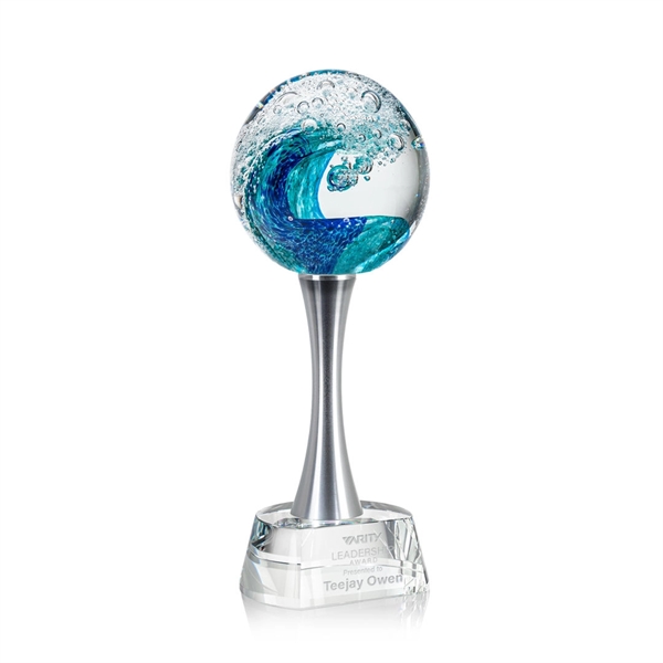 The magnificent Surfside Artglass award features a beautiful crashing blue wave... from ASI 84592 St Regis Group / St Regis