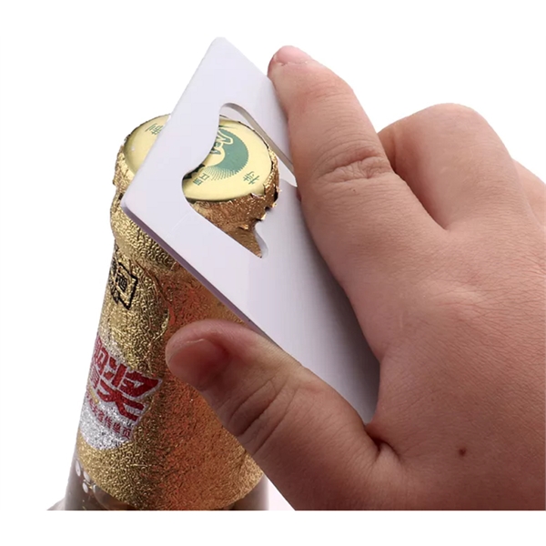 Personalised bottle opener plus full color heat transfer on both side... from ASI 37218 Athena Promo (tm)