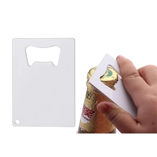 Personalised bottle opener plus full color heat transfer on both side... from ASI 37218 Athena Promo (tm)