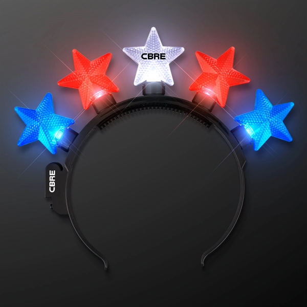 Light Up Stars Headband Red, White & Blue; BLANK & IMPRINT... from ASI 34194 ALightPromos