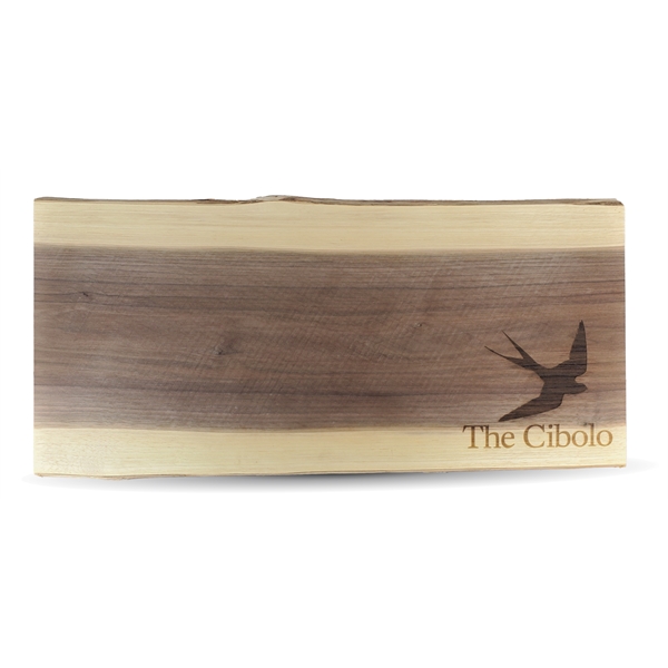 An 18" x 8" black walnut cutting and charcuterie board made... from ASI 72657 Active Life Promo / Ingrain