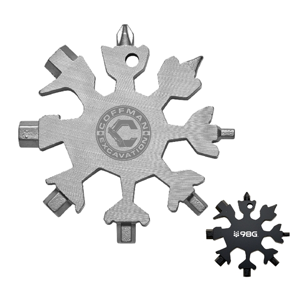 17 tools in one uniquely-shaped keychain device. The snowflake design allows... from ASI 46170 Compass Industries Inc