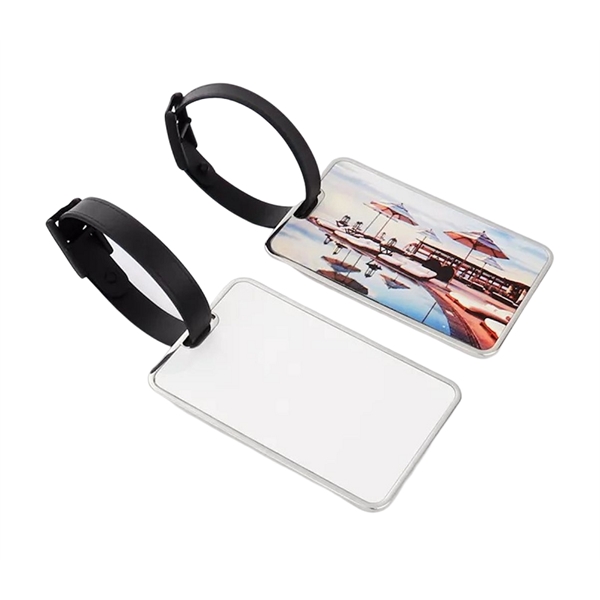 Zinc alloy luggage tag with adjustable plastic strap plus full color... from ASI 37218 Athena Promo (tm)