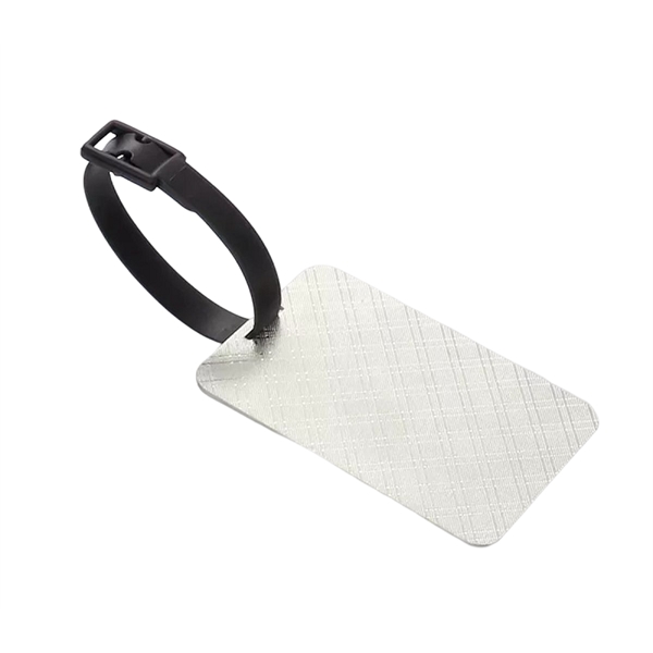 Zinc alloy luggage tag with adjustable plastic strap plus full color... from ASI 37218 Athena Promo (tm)