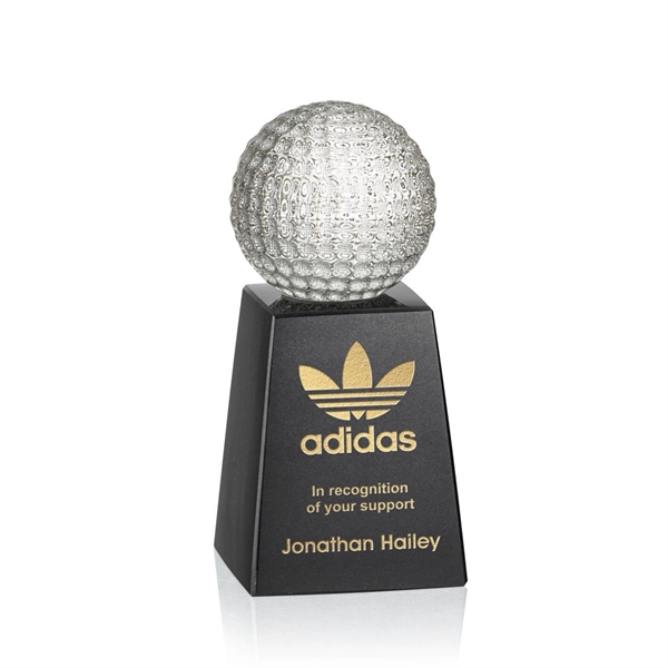 Crystal sports ball award mounted on a tall marble base.... from ASI 84592 St Regis Group / St Regis