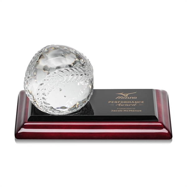 Crystal sports ball award mounted on a 4" x 6" handsome... from ASI 84592 St Regis Group / St Regis