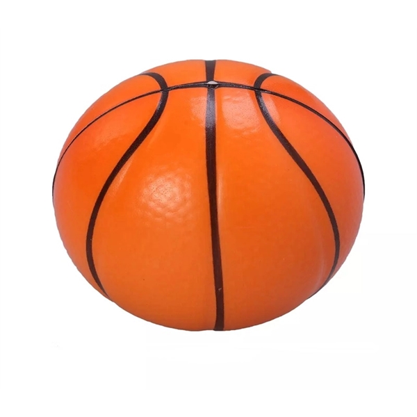 Basketball Shaped Stress Reliever Ball with 1c1p sticker imprint... from ASI 37218 Athena Promo (tm)