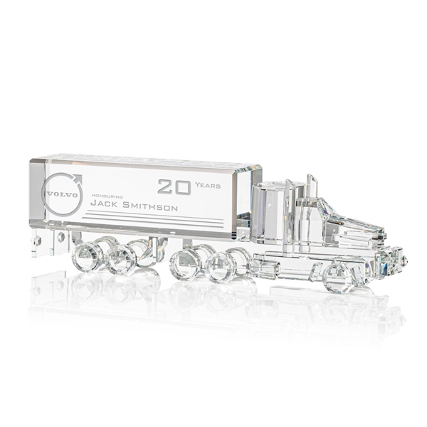 Optical crystal 18 wheeler truck shape award.... from ASI 84592 St Regis Group / St Regis