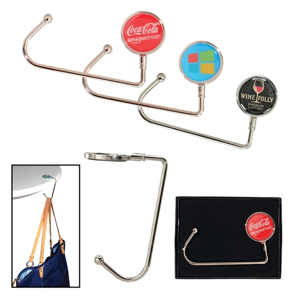 Purse hook made of sterling silver chrome metal for hanging.... from ASI 57655 STOPNGO Line