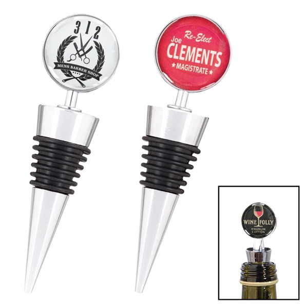 Wine stopper made of heavy-duty zinc with black rubber rings to... from ASI 57655 STOPNGO Line