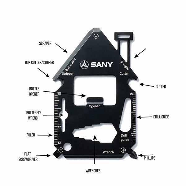 A pocket multi-tool in the shape of a house! A perfect... from ASI 46170 Compass Industries Inc
