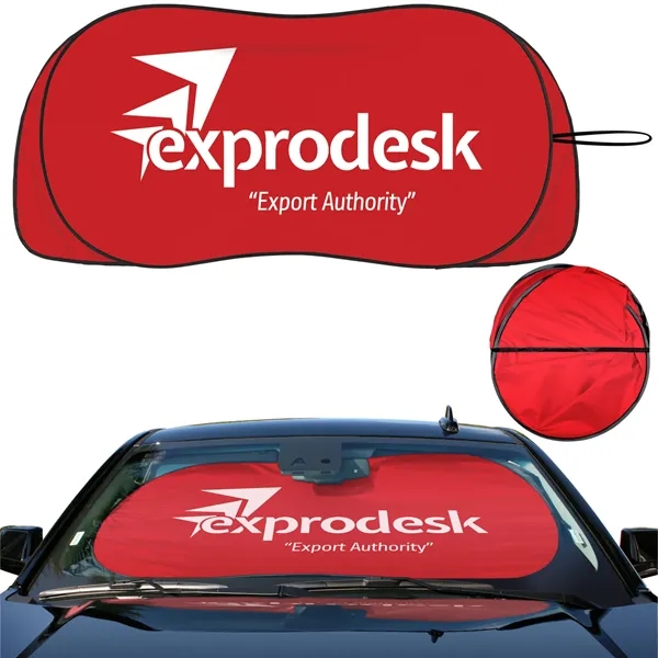 New patented, contoured flap design, single loop collapsible sunshade 24" x... from ASI 37586 Auto-Sun-shade/Intertek