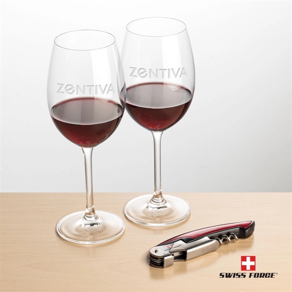 Giftset includes 2 Coleford  Stemmed wine glasses and Swiss Force®... from ASI 84592 St Regis Group