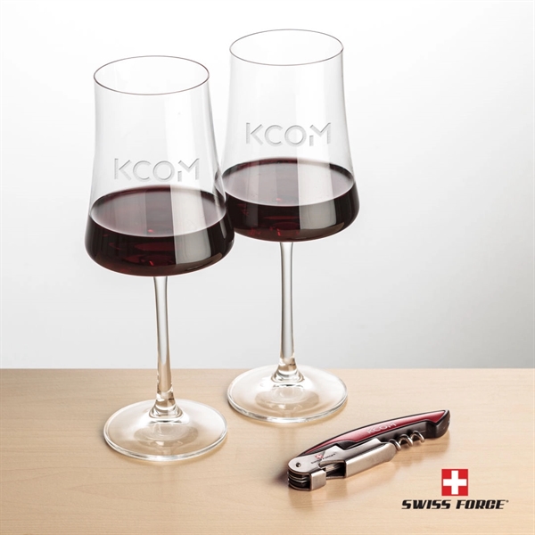 Giftset includes 2 Dakota Stemmed wine glasses and Swiss Force® Impressive... from ASI 84592 St Regis Group