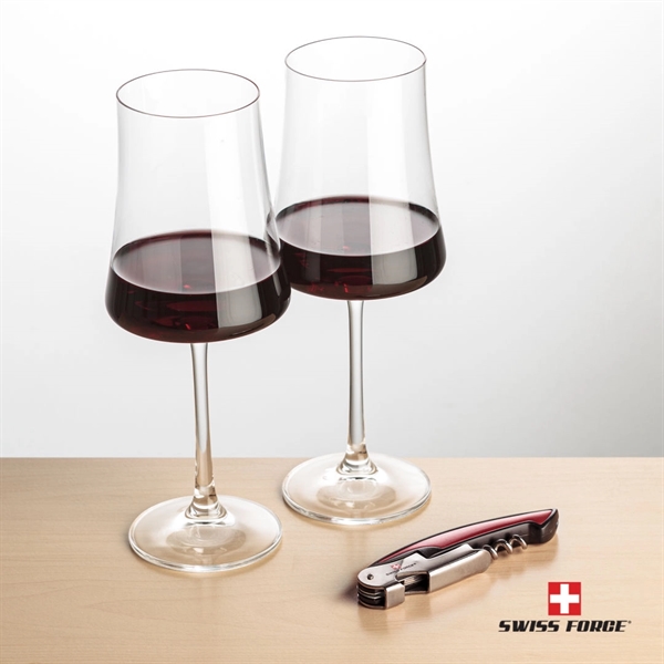 Giftset includes 2 Dakota Stemmed wine glasses and Swiss Force® Impressive... from ASI 84592 St Regis Group