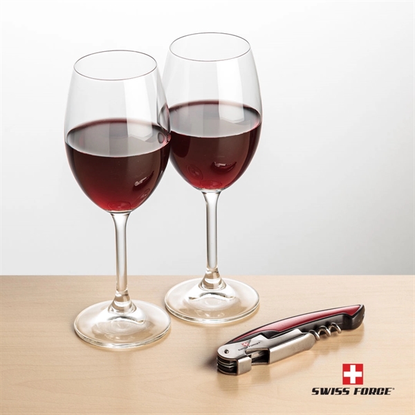 Giftset includes 2 Naples Stemmed wine glasses and Swiss Force® Impressive... from ASI 84592 St Regis Group