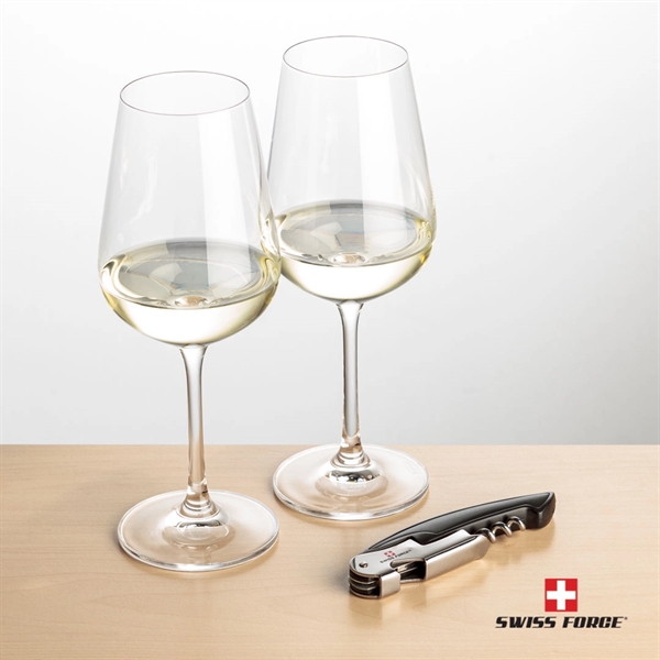 Giftset includes 2 Laurent Stemmed wine glasses and Swiss Force® Impressive... from ASI 84592 St Regis Group