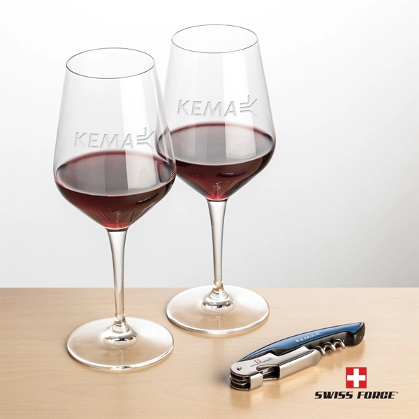 Giftset includes 2 Germain Stemmed wine glasses and Swiss Force® Impressive... from ASI 84592 St Regis Group