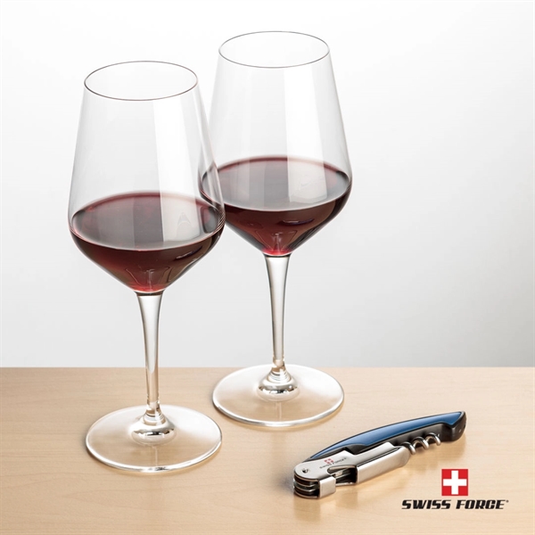 Giftset includes 2 Germain Stemmed wine glasses and Swiss Force® Impressive... from ASI 84592 St Regis Group