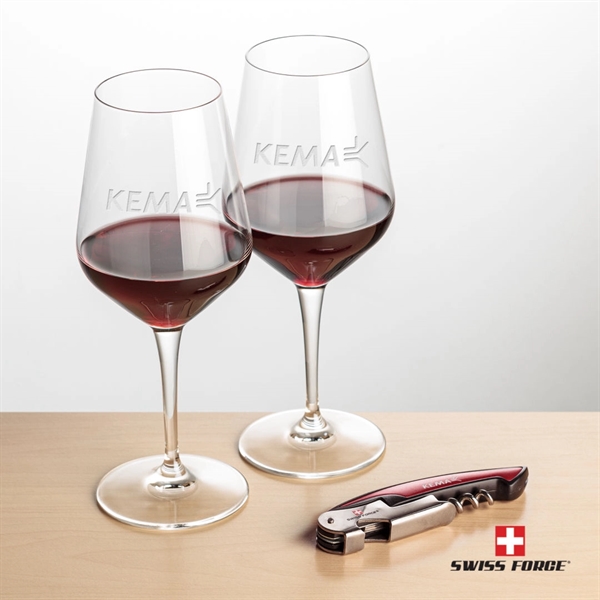 Giftset includes 2 Germain Stemmed wine glasses and Swiss Force® Impressive... from ASI 84592 St Regis Group