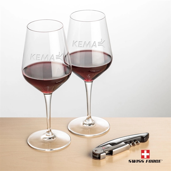 Giftset includes 2 Germain Stemmed wine glasses and Swiss Force® Impressive... from ASI 84592 St Regis Group