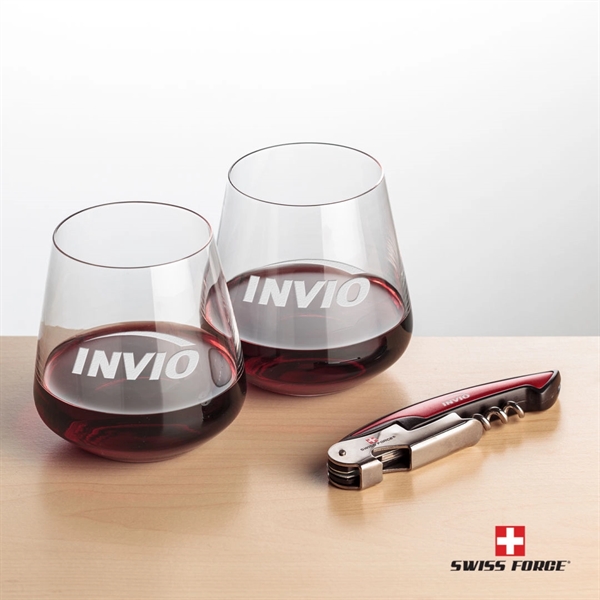 Giftset includes 2 Breckland stemless wine glasses and Swiss Force® Impressive... from ASI 84592 St Regis Group