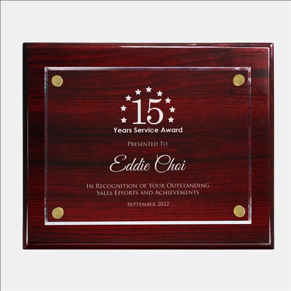 Rosewood wall plaque in a piano finish measures 9" x 12"... from ASI 47791 Best Deal Awards / Best Deal Awards