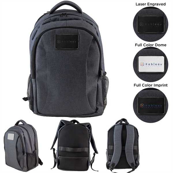18" x 12" x 7.8" backpack with 3 compartments, laptop sleeve,... from ASI 57653 Gold Bond