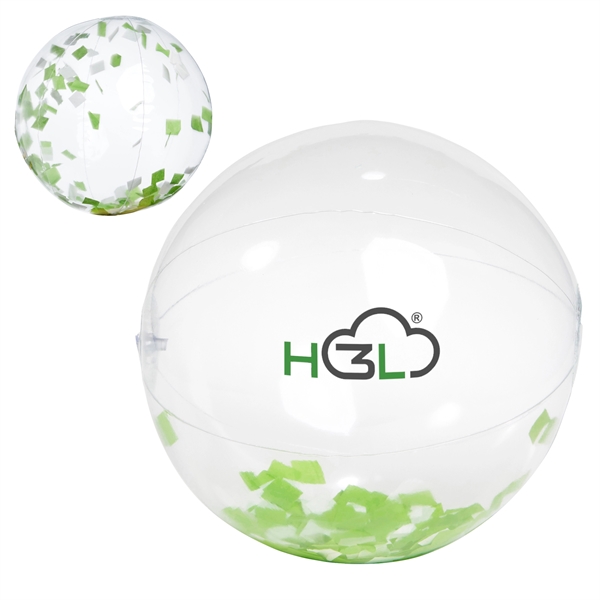 16" clear PVC inflatable beach ball with confetti fill.... from ASI 63549 Jornik Manufacturing Corp / Jornik