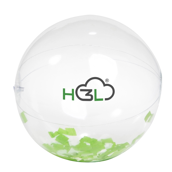 16" clear PVC inflatable beach ball with confetti fill.... from ASI 63549 Jornik Manufacturing Corp / Jornik