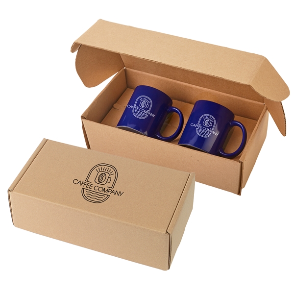 Gift set that includes two 11 oz. ceramic mugs and gift... from ASI 52840 Evans Manufacturing